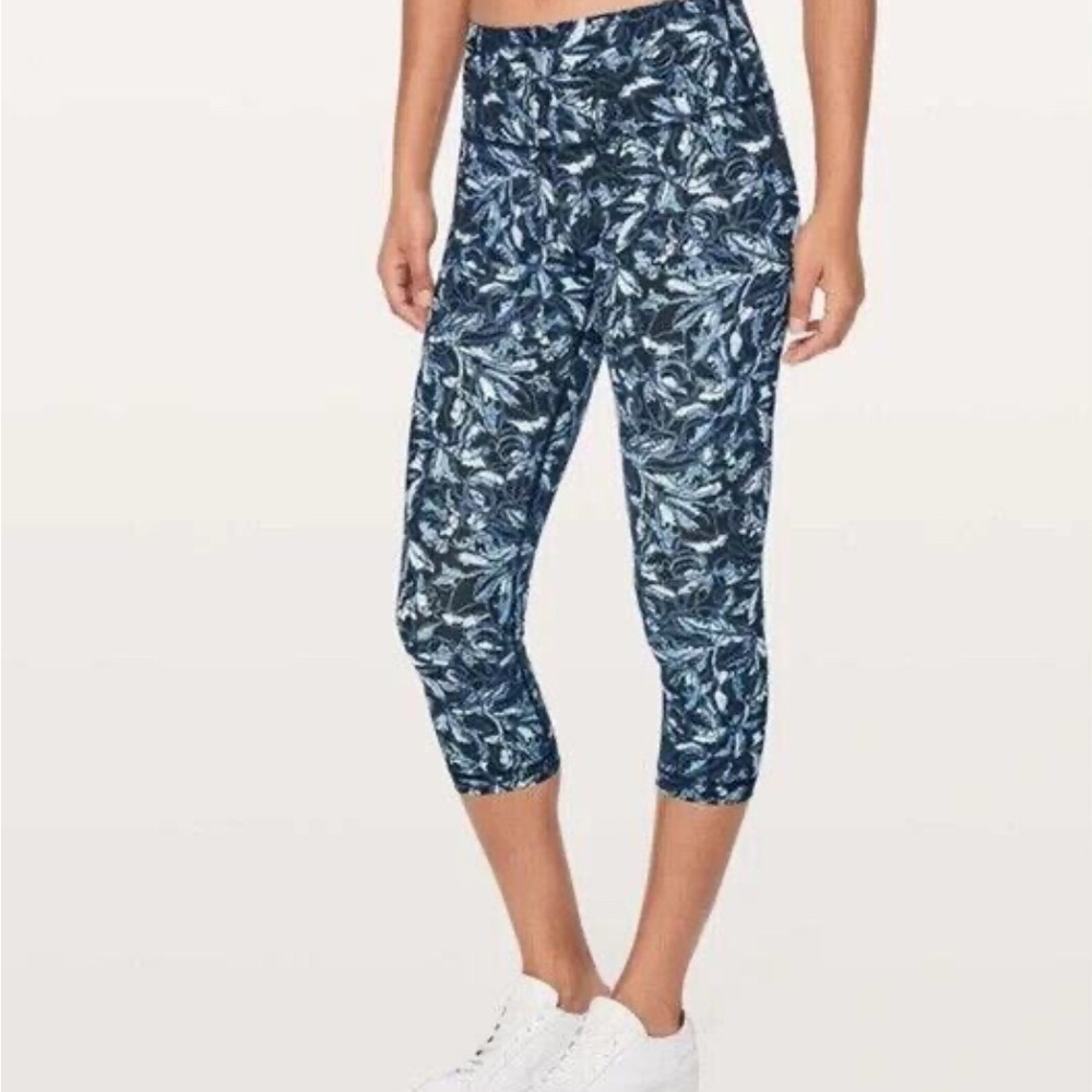 LULULEMON Wunder Under High Rise 21" Crop Leggings in Embellished Multi Sz 8.
